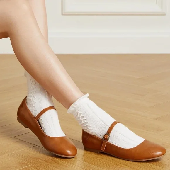 Brown Mary Jane Flats - Picture 6 of 8